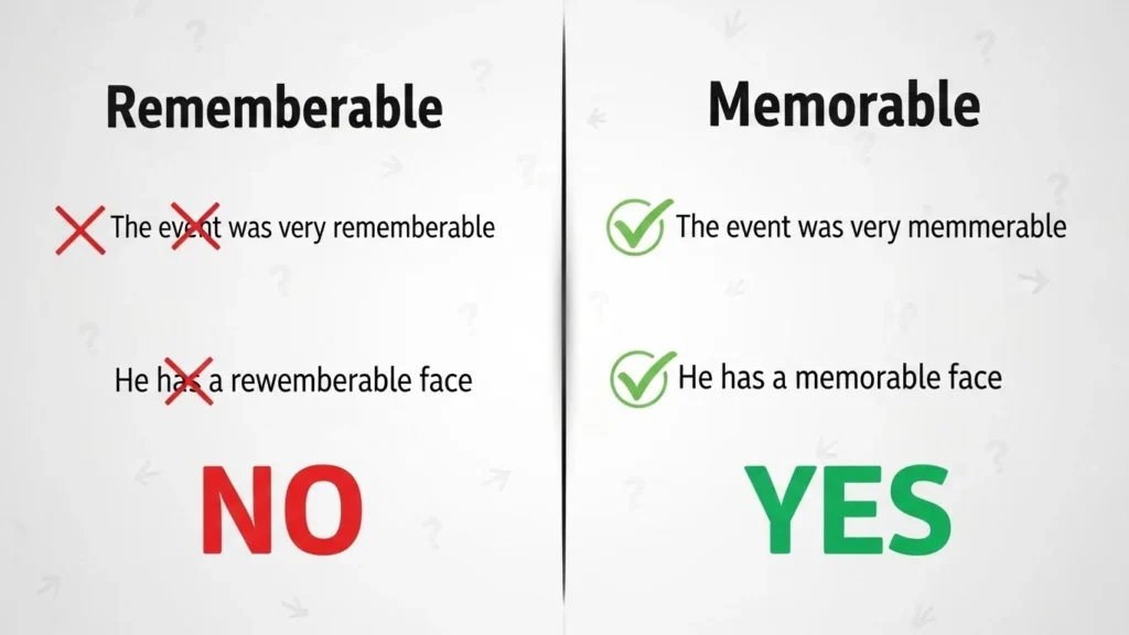 Common Mistakes with Rememberable or Memorable
