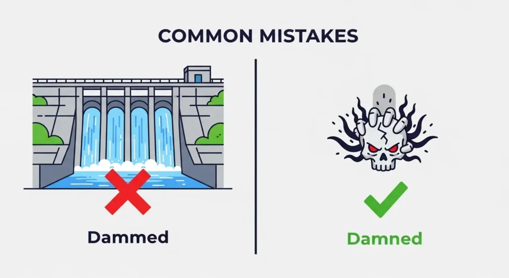 Common Mistakes with Dammed or Damned