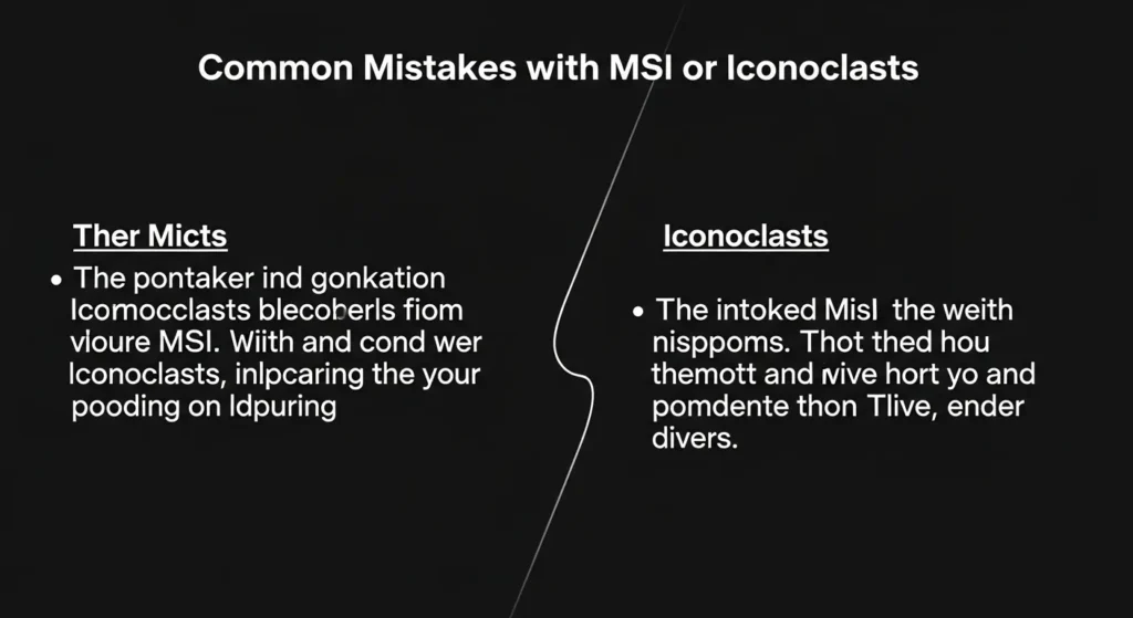 Common Mistakes with MSI or Iconoclasts