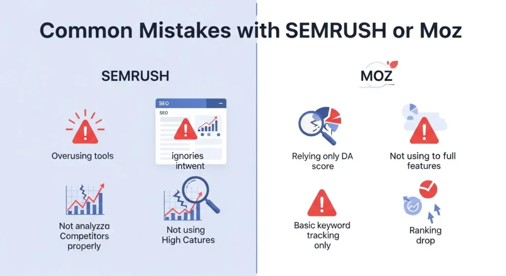 Common Mistakes with SEMrush or Moz