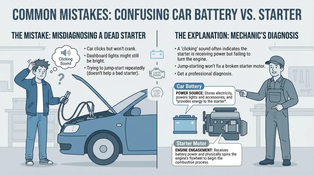 Common Mistakes with Battery or Starter