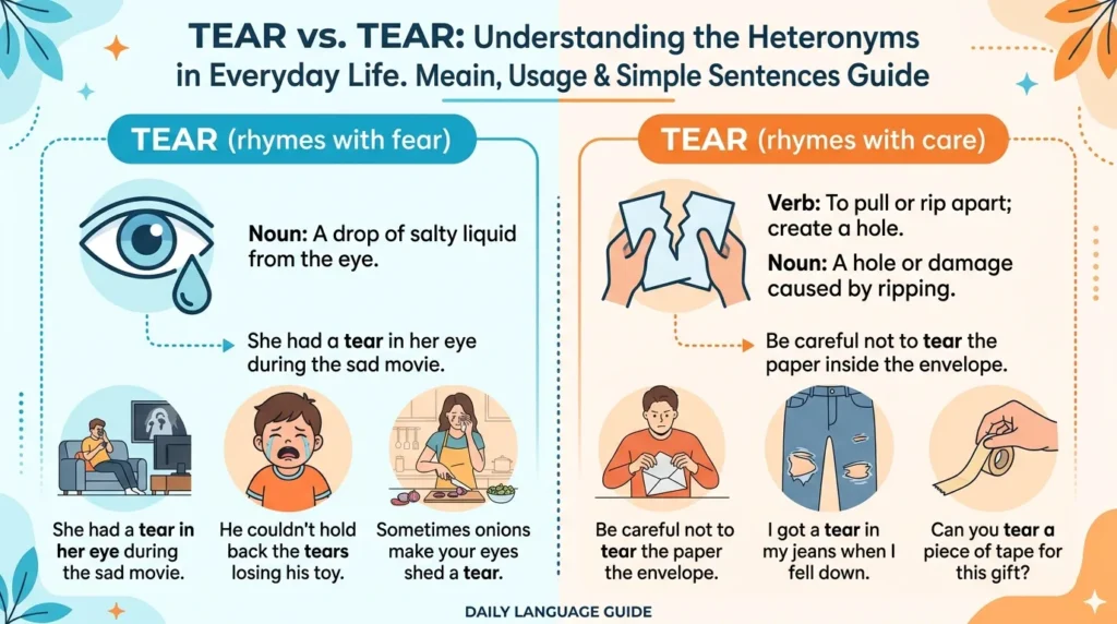 Tear or Tear in Everyday Examples
