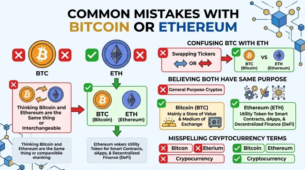 Common Mistakes with Bitcoin or Ethereum