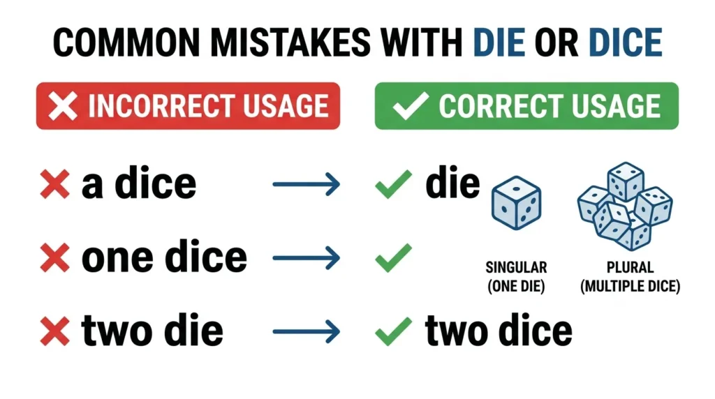 Common Mistakes with Die or Dice