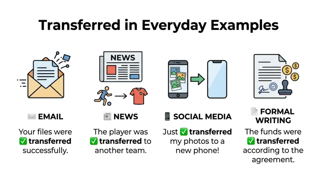 Transfered or Transferred in Everyday Examples