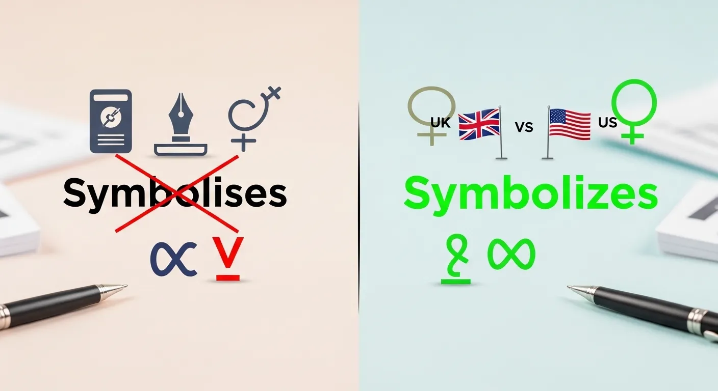 symbolises or symbolizes