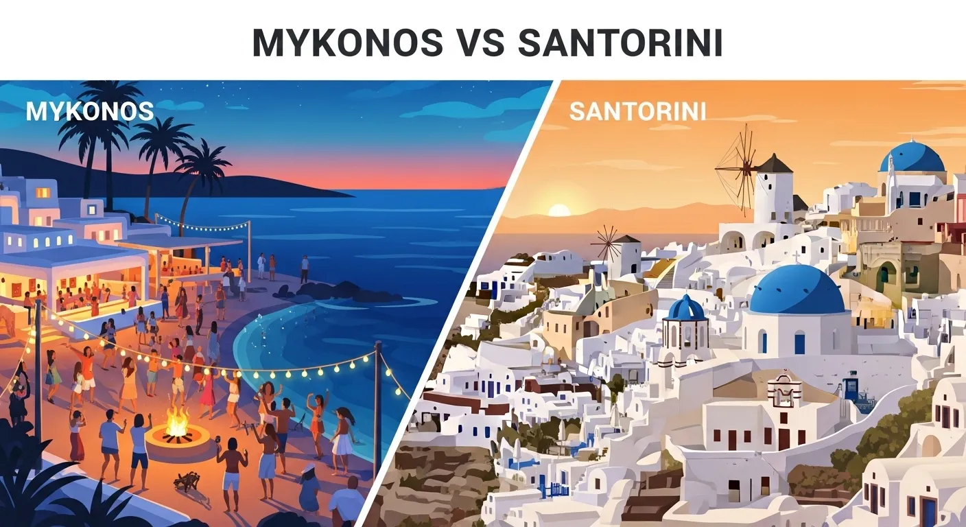 mykonos or santorini